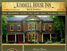 Tablet Screenshot of kimmellhouseinn.com